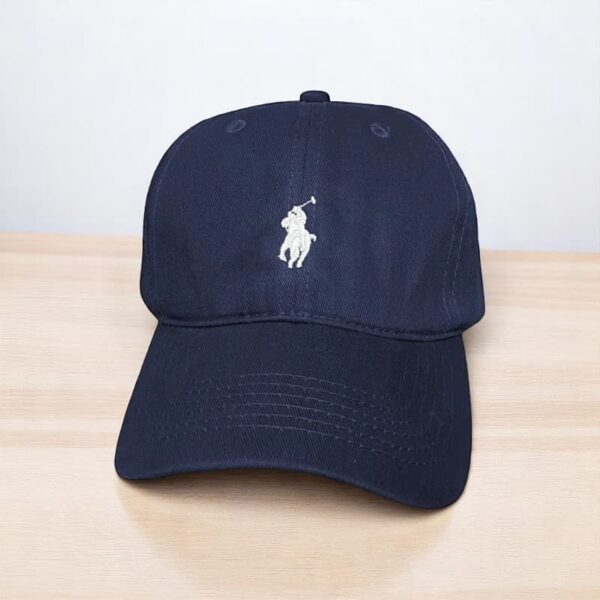 Gorra Polo Azul Oscuro Small Blanco - Imagen 3